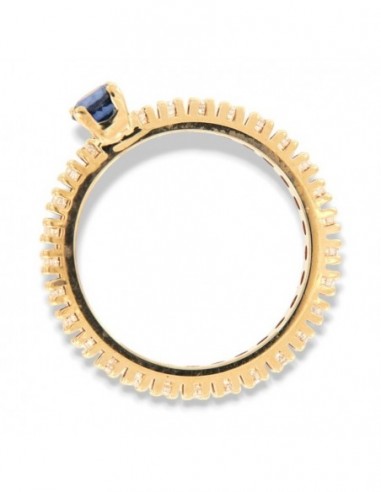 Anello Oro Giallo Eternity Diamanti 0,48 Ct Zaffiro 0,23CT [52708b62]