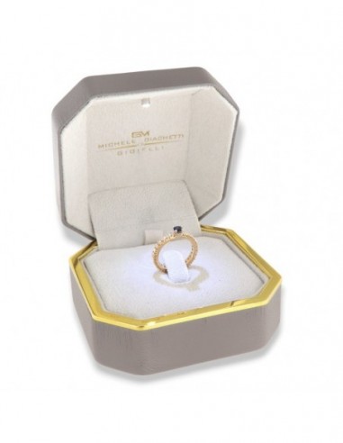 Anello Oro Giallo Eternity Diamanti 0,48 Ct Zaffiro 0,23CT [3c4b096b]