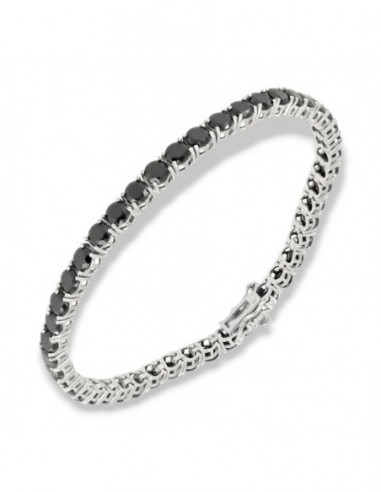 Bracciale Argento Tennis Zirconi Neri 4MM [c2f62b69]
