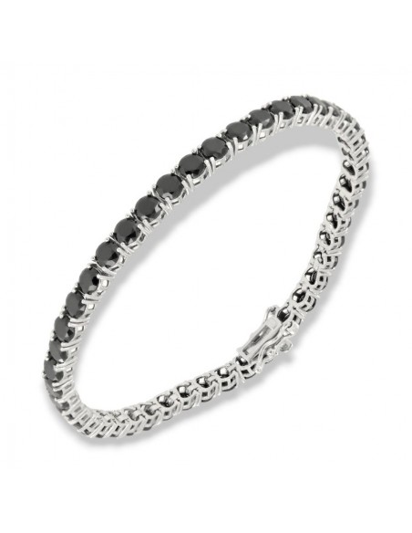 Bracciale Argento Tennis Zirconi Neri 4MM [c2f62b69]