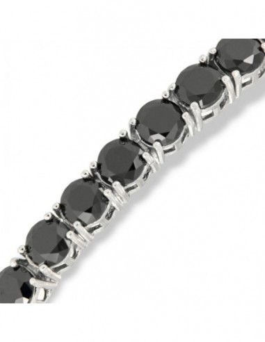 Bracciale Tennis in argento 925 con zirconi neri 3mm – Rodiato