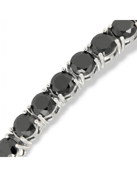 Bracciale Argento Tennis Zirconi Neri 4MM [d9bfb7b6]