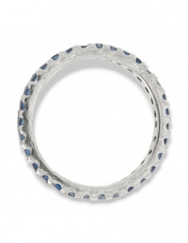 Anello Argento Rodiato Eternity Zirconi Blu 2MM [cd4eb66b]