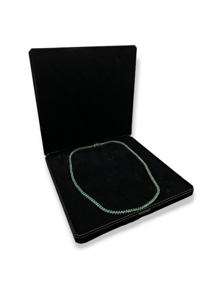 Collana Argento Rodiato Tennis Zirconi Verdi 2,5MM [29fa14f1]