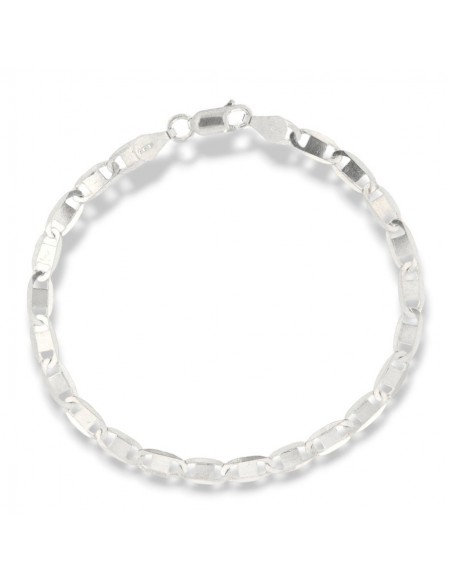 Bracciale Argento Rodiato Maglia Marina Schiacciata [c8ef6878]