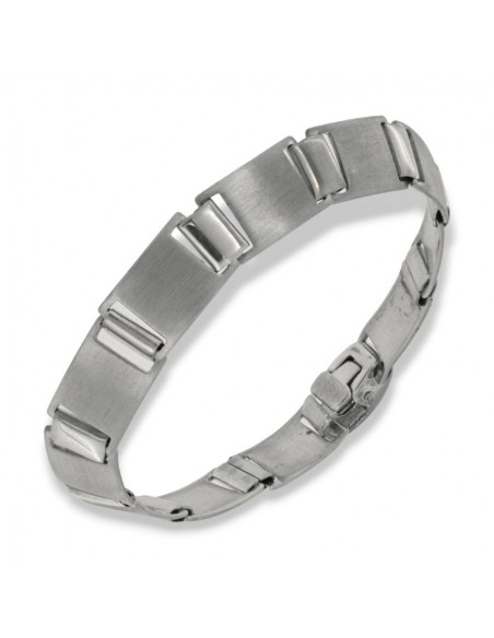 Bracciale Argento Rodiato A Piastre Rettangolari [a6aae4dc]