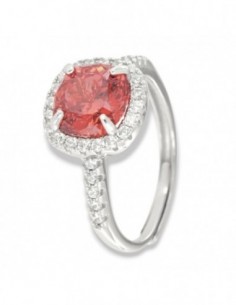 Anello Argento Rodiato Principessa Rossa 8x8MM [16c45dbf]