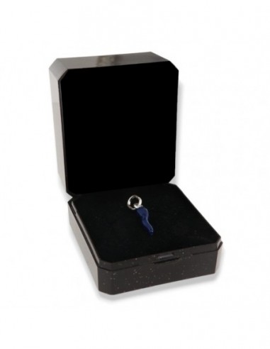Ciondolo Argento Rodiato Corno Blu 18MM [4d04f670]