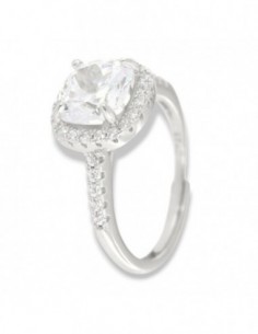 Anello Argento Rodiato Principessa Bianca 8x8MM [a1d99cbb]