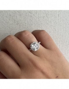 Anello Argento Rodiato Principessa Bianca 8x8MM [a1d99cbb] 2