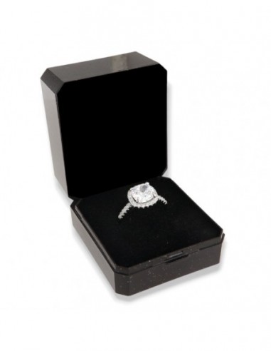 Anello Argento Rodiato Principessa Bianca 8x8MM [b6a5c05a]