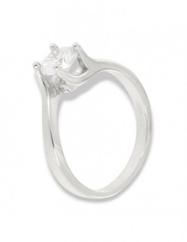 Anello Argento Rodiato Solitario Zircone 6MM [ccf9fc5f]