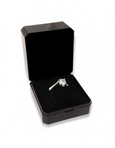 Anello Argento Rodiato Solitario Zircone 6MM [15dfbf52]