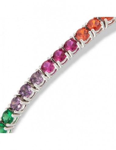 Bracciale Argento Tennis Zirconi Rainbow 3MM 18CM [898cb3d3]
