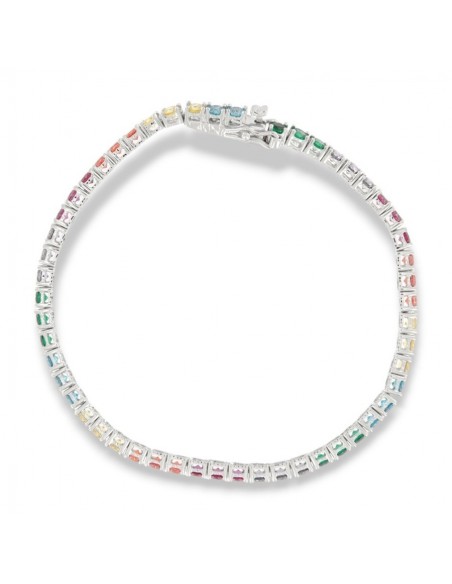 Bracciale Argento Tennis Zirconi Rainbow 3MM 18CM [8cdcf4cd]