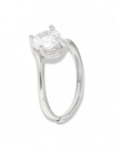 Anello Argento Rodiato Solitario Zircone 7MM [ab791287]