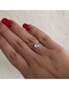 Anello Argento Rodiato Solitario Zircone 7MM [ab791287] 2