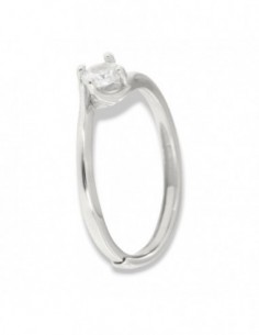 Anello Argento Rodiato Solitario Zircone 4MM [1c64d383]