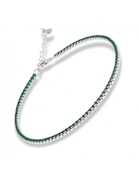 Bracciale Argento Tennis Zirconi Verdi 1,5MM [75ebea6d]