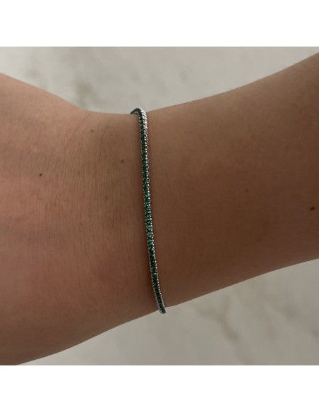 Bracciale Argento Tennis Zirconi Verdi 1,5MM [e90eaeb3]
