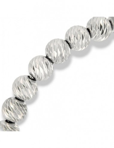 Bracciale Argento Rodiato Sfere Rigate [e1350563]