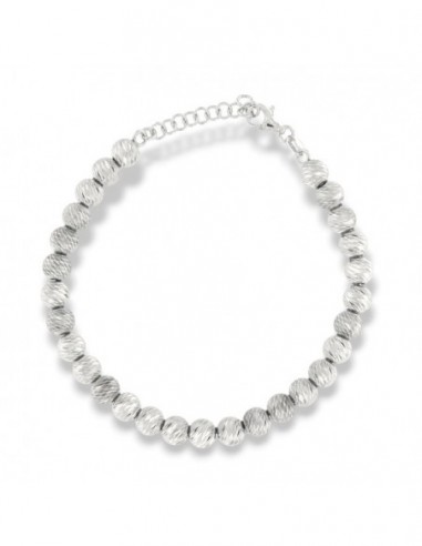 Bracciale Argento Rodiato Sfere Rigate [e465427d]