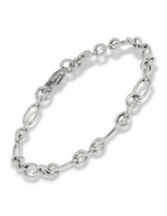 Bracciale Argento Rodiato Maglia Ovale 3+1 [b27738c1]