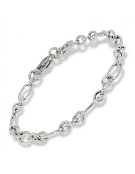 Bracciale Argento Rodiato Maglia Ovale 3+1 [b27738c1]