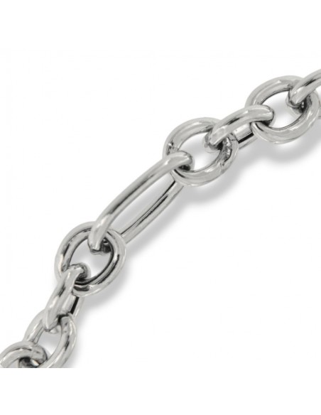 Bracciale Argento Rodiato Maglia Ovale 3+1 [9ceff25e]