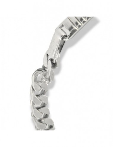 Bracciale Argento Rodiato Piastra Centrale Grumetta [8e04215a]