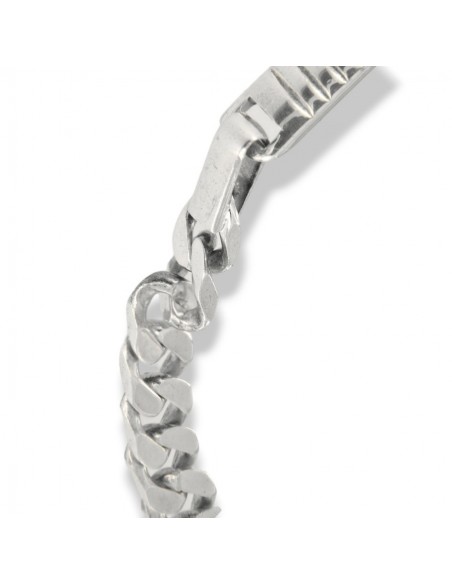 Bracciale Argento Rodiato Piastra Centrale Grumetta [8e04215a]