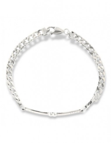 Bracciale Argento Rodiato Piastra Centrale Grumetta [8b546644]