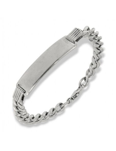 Bracciale Argento Rodiato Piastra Centrale Grumetta [dc4cbac8]