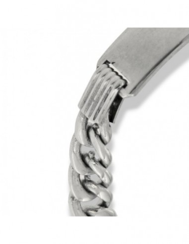 Bracciale Argento Rodiato Piastra Centrale Grumetta [92b6435d]