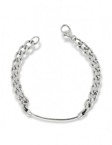 Bracciale Argento Rodiato Piastra Centrale Grumetta [97e60443]