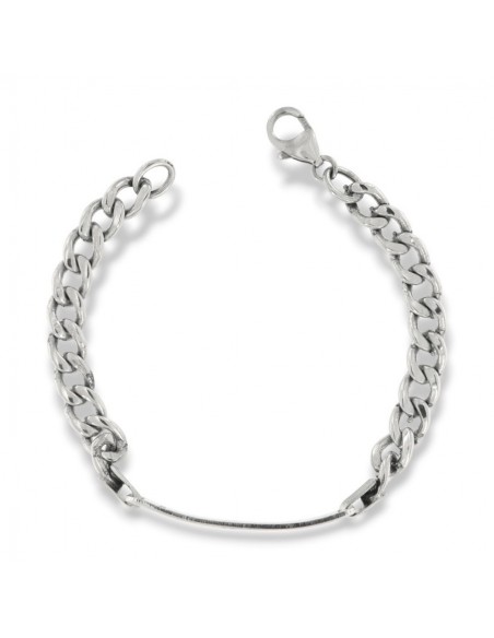 Bracciale Argento Rodiato Piastra Centrale Grumetta [97e60443]