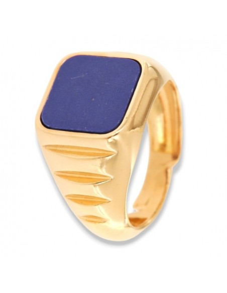 Anello Argento Dorato Chevalier Lapislazzulo [c542908e]