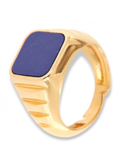 Anello Argento Dorato Chevalier Lapislazzulo [4b55245e]