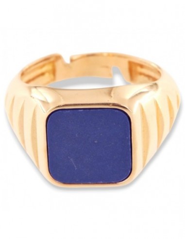 Anello Argento Dorato Chevalier Lapislazzulo [256ea657]