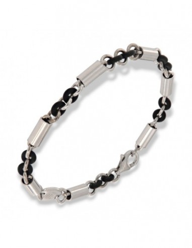 Bracciale Argento Rodiato Cilindri [5279f651]