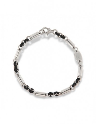 Bracciale Argento Rodiato Cilindri [81cc8cbd]
