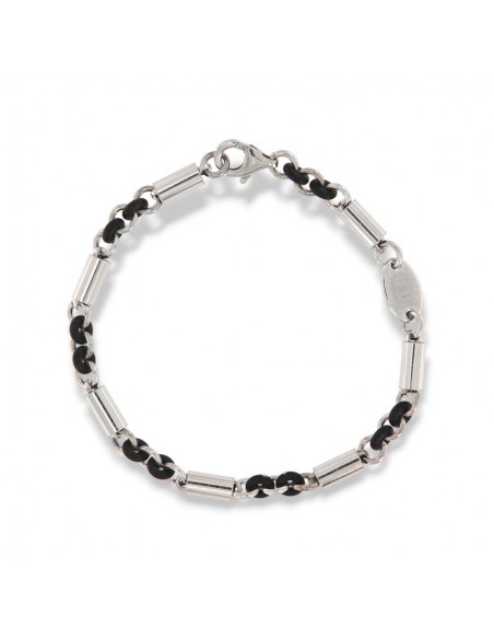 Bracciale Argento Rodiato Cilindri [81cc8cbd]