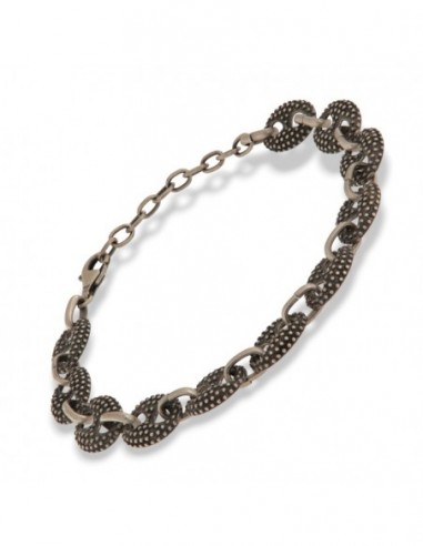 Bracciale Argento Rodiato Maglia Marina Pallinata [928cf964]