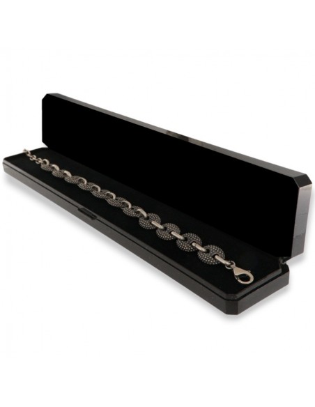 Bracciale Argento Rodiato Maglia Marina Pallinata [cb210dd3]