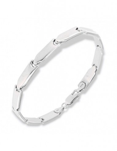 Bracciale Argento Rodiato Piastre Unite [a7039cfd]