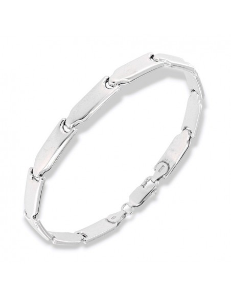 Bracciale Argento Rodiato Piastre Unite [a7039cfd]