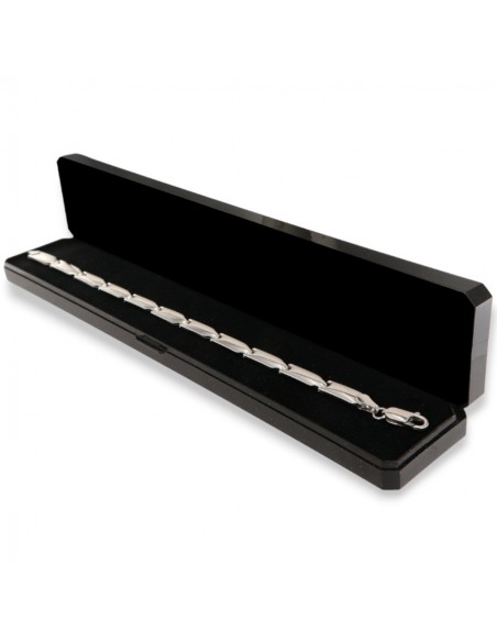 Bracciale Argento Rodiato Piastre Unite [324dd42d]