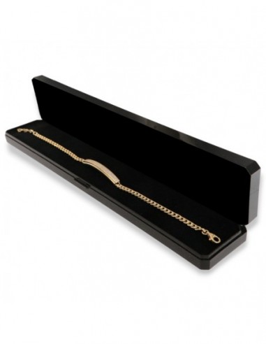 Bracciale Argento Dorato Piastra Centrale Zirconi Bianchi [b5e10c2c]