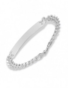 Bracciale Argento Rodiato Grumetta Piastra Cent. [460dd24e]