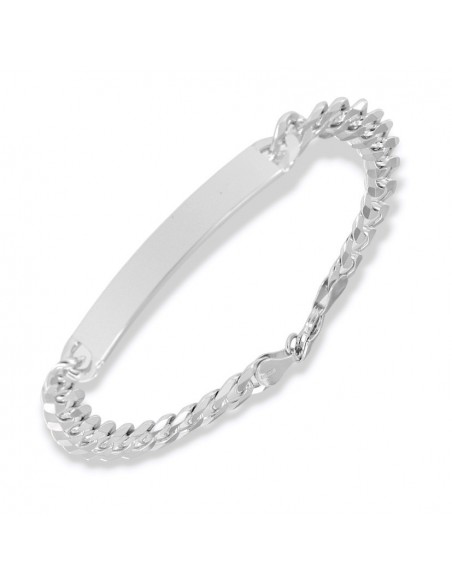Bracciale Argento Rodiato Grumetta Piastra Cent. [460dd24e]